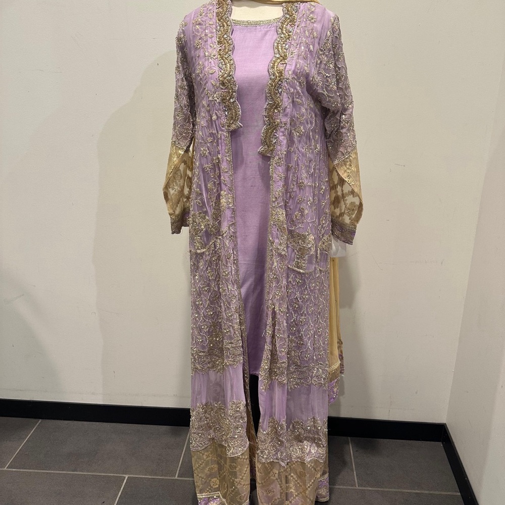 & Other Stories Lavender and Gold Maxi Dress